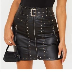 PLT leather skirt